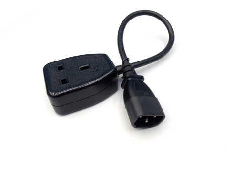 C14 Plug to UK 3 Pin Jack 10A Cable 30cm
